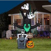 Image of Gemmy Inflatables Inflatable Party Decorations 10'H Kaleidoscope Scary Tree w/ Ghost and Skeleton by Gemmy Inflatables 10' PhotoRealistic Halloween Skeleton Tombstone Gemmy Inflatables