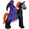 Image of Gemmy Inflatables Inflatable Party Decorations 10'H Short Circuit Grim Reaper on Skeleton Horse by Gemmy Inflatables 10' PhotoRealistic Halloween Skeleton Tombstone Gemmy Inflatables