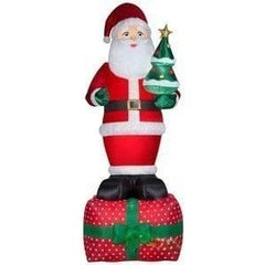 Gemmy Inflatables Inflatable Party Decorations 10' Plush Santa Claus Standing On Present by Gemmy Inflatables