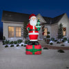Image of Gemmy Inflatables Inflatable Party Decorations 10' Plush Santa Claus Standing On Present by Gemmy Inflatables