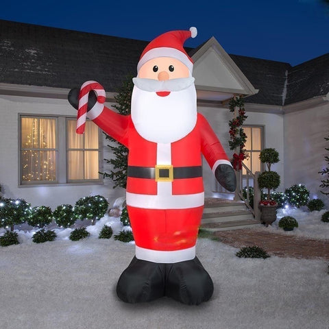 Gemmy Inflatables Inflatable Party Decorations 11' Giant Santa Claus Holding Candy Cane by Gemmy Inflatables 880855