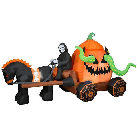 Gemmy Inflatables Inflatable Party Decorations 11'H Animated Pumpkin Octopus Carriage Grim Reaper Gemmy Inflatables 228710