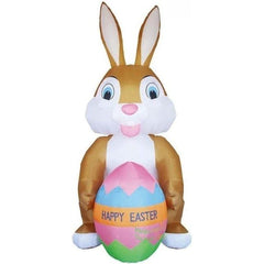 Gemmy Inflatables Inflatable Party Decorations 12'H Brown Easter Bunny w/ Easter Egg by Gemmy Inflatable Y619