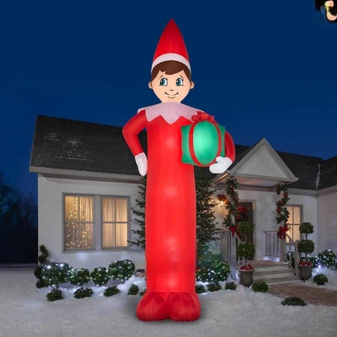 Gemmy Inflatables Inflatable Party Decorations 20' Inflatable Colossal Elf on the Shelf w/ Christmas Present by Gemmy Inflatables 883034 20' Inflatable Colossal Elf Shelf Christmas Present Gemmy Inflatables