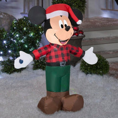 3 1/2' Christmas Woodland Mickey Mouse by Gemmy Inflatables