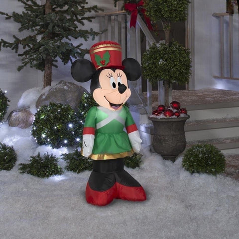 Gemmy Inflatables Inflatable Party Decorations 3 1/2' Disney Christmas Minnie Mouse as Toy Soldier by Gemmy Inflatables 3 1/2' Christmas Disney Minnie Mouse w/ Candy Cane Gemmy Inflatables