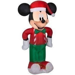 Gemmy Inflatables Inflatable Party Decorations 3 1/2' Disney Mickey Mouse In Holiday Outfit by Gemmy Inflatables 3 1/2' Christmas Disney Mickey Mouse Winter Outfit Gemmy Inflatables