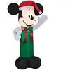 Image of Gemmy Inflatables Inflatable Party Decorations 3 1/2' Disney Mickey Mouse Wearing Santa Hat Holding Present by Gemmy Inflatables