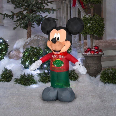 Gemmy Inflatables Inflatable Party Decorations 3 1/2'Disney's Mickey Mouse in Christmas Hoodie by Gemmy Inflatables 119149