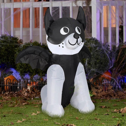 Gemmy Inflatables Inflatable Party Decorations 3 1/2'H Halloween French Bulldog w/ Bat Wings by Gemmy Inflatable 229528