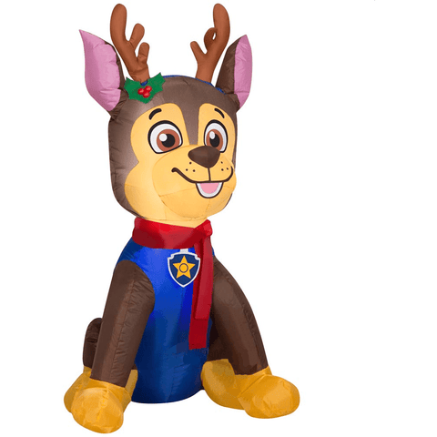 Gemmy Inflatables Inflatable Party Decorations 3 1/2' Nickelodeon’s Paw Patrol Chase the Police Pup w/ Antlers and Scarf by Gemmy Inflatables 116466 3 1/2' Nickelodeon’s Paw Patrol Chase Police Pup w/ Antlers and Scarf