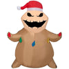 Image of Gemmy Inflatables Inflatable Party Decorations 3 1/2' Nightmare Before Christmas Oogie Boogie w/ Santa Hat and Christmas Light String by Gemmy Inflatables 781880218852 880874 Nightmare Before Christmas Oogie Boogie w/ Santa Hat Light String