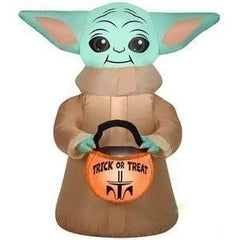 Gemmy Inflatables Inflatable Party Decorations 3 1/2' The Mandalorian The Child w/ Treat Tote by Gemmy Inflatables 3 1/2' Disney Mandalorian Child Baby Yoda Ornament Gemmy Inflatables