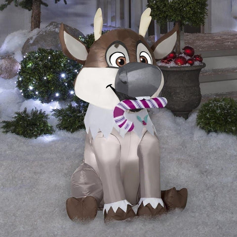 Gemmy Inflatables Inflatable Party Decorations 3.5' Christmas Disney's Sven w/ Candy Cane by Gemmy Inflatables 115974