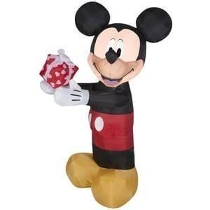 Gemmy Inflatables Inflatable Party Decorations 3.5' Disney's Valentine's Day Mickey Mouse w/ Gift by Gemmy Inflatables 3.5' Christmas Disney Mickey Mouse Santa Hat Present Gemmy Inflatables