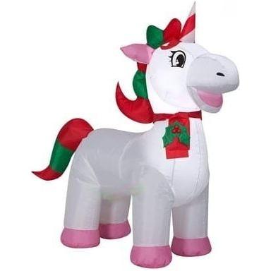 Gemmy Inflatables Inflatable Party Decorations 3.5' Gemmy Airblown Christmas Unicorn w/ Scarf by Gemmy Inflatables 111628