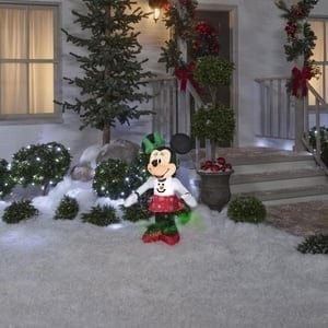 Gemmy Inflatables Inflatable Party Decorations 3.5'H Disney Christmas Minnie Mouse w/ Snowman Sweater by Gemmy Inflatables 3 1/2' Christmas Disney Minnie Mouse w/ Candy Cane Gemmy Inflatables