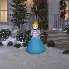 3.5'H Disney's Christmas Cinderella w/ Ornament by Gemmy Inflatables