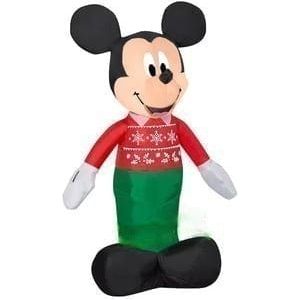 Gemmy Inflatables Inflatable Party Decorations 3.5'H Disney's Mickey Mouse in Christmas Holiday Outfit by Gemmy Inflatables 3 1/2' Disney's Christmas Mickey Mouse Snowflake Gemmy Inflatables