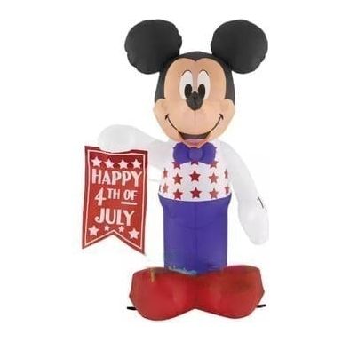Gemmy Inflatables Inflatable Party Decorations 3.5'H Gemmy Air blown Patriotic Disney Mickey Mouse w/ Banner by Gemmy Inflatables 5' RETRO Disney Mickey Mouse Happy Halloween Banner Gemmy Inflatables