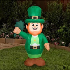 3.5'H Inflatable Leprechaun w/ Shamrock by Gemmy Inflatable