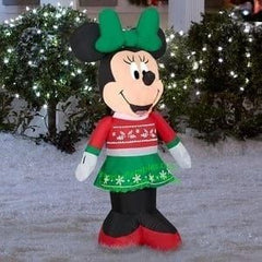 3.5'H Disney's Minnie Mouse in Christmas Holiday Outfit by Gemmy Inflatables