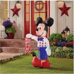 3.5'H Patriotic Disney Mickey Mouse w/ Banner by Gemmy Inflatables