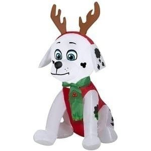 Gemmy Inflatables Inflatable Party Decorations 3.5'H Paw Patrol's Marshall w/ Antlers and Scarf by Gemmy Inflatables 3 1/2' Nickelodeon’s Paw Patrol Chase Police Pup w/ Antlers and Scarf