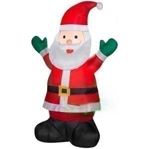Gemmy Inflatables Inflatable Party Decorations 3.5'H Santa Claus Both Hands Up With Green Mittens by Gemmy Inflatables 88457