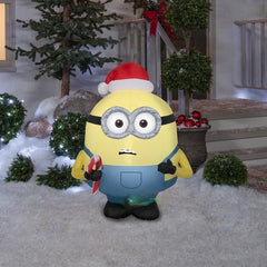 3.5' Minions Christmas Otto w/ Candy Cane by Gemmy Inflatables