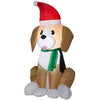 Image of Gemmy Inflatables Inflatable Party Decorations 3  ½' Christmas Beagle Wearing A Santa Hat by Gemmy Inflatables