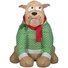 Gemmy Inflatables Inflatable Party Decorations 3'H Christmas English Bulldog in Sweater by Gemmy Inflatable 880879
