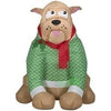 Image of Gemmy Inflatables Inflatable Party Decorations 3'H Christmas English Bulldog in Sweater by Gemmy Inflatable 880879