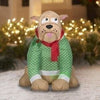Image of Gemmy Inflatables Inflatable Party Decorations 3'H Christmas English Bulldog in Sweater by Gemmy Inflatable 880879