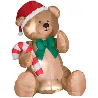 Gemmy Inflatables Inflatable Party Decorations 3'H Christmas Teddy Bear w/ Candy Cane by Gemmy Inflatables 85556