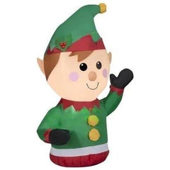 Gemmy Inflatables Inflatable Party Decorations 3'H Gemmy Airblown Inflatable Car Buddy Elf by Gemmy Inflatables