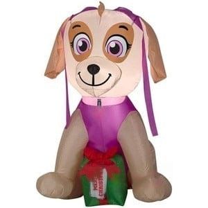 Gemmy Inflatables Inflatable Party Decorations 3'H Gemmy Airblown Inflatable Paw Patrol Skye w/ Present by Gemmy Inflatables 3 1/2' Nickelodeon’s Paw Patrol Chase Police Pup w/ Antlers and Scarf