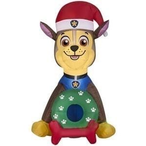 Gemmy Inflatables Inflatable Party Decorations 3'H Paw Patrol's Chase in Santa Hat w/ Wreath by Gemmy Inflatables