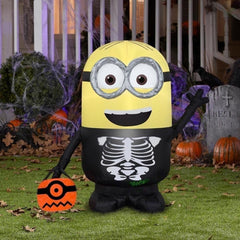 3' Halloween Minions Dave as Skeleton by Gemmy Inflatables