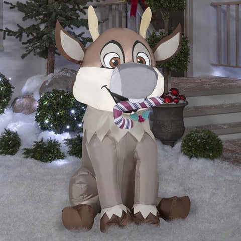 Gemmy Inflatables Inflatable Party Decorations 4.5' Christmas Disney's Sven w/ Candy Cane by Gemmy Inflatables 881015 4.5' Christmas Disney's Sven w/ Candy Cane by Gemmy Inflatables SKU# 881015