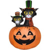 Image of Gemmy Inflatables Inflatable Party Decorations 4' Black Cats in Pumpkin Scene by Gemmy Inflatables 5' Panoramic Projection Pumpkin Jack-o-Lantern Gemmy Inflatables