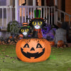 Image of Gemmy Inflatables Inflatable Party Decorations 4' Black Cats in Pumpkin Scene by Gemmy Inflatables 64740