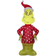 Gemmy Inflatables Inflatable Party Decorations 4' Christmas Grinch In Red Polka Dot Sweater by Gemmy Inflatables 118765