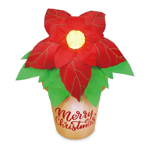 Gemmy Inflatables Inflatable Party Decorations 4' Christmas Red Poinsettia in Pot by Gemmy Inflatables 72174
