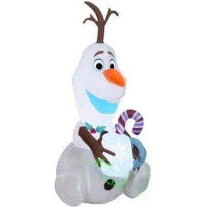 Gemmy Inflatables Inflatable Party Decorations 4' Disney’s Frozen II Olaf the Snowman w/ Snow Mug and Candy Cane by Gemmy Inflatables 781880218678 114416 4' Disney’s Frozen II Olaf the Snowman w/ Snow Mug and Candy Cane