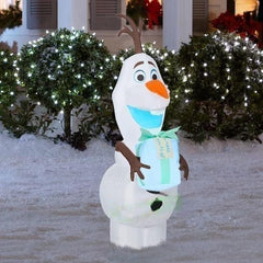 Gemmy Inflatables Inflatable Party Decorations 4' Disney's Frozen II Olaf w/ Christmas Gift by Gemmy Inflatables 117212