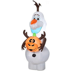 Gemmy Inflatables Inflatable Party Decorations 4'Frozen II Olaf Holding A Sven Pumpkin by Gemmy Inflatables