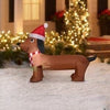 Image of Gemmy Inflatables Inflatable Party Decorations 4'H Christmas Dachshund Weiner Dog Wearing Santa Hat by Gemmy Inflatables
