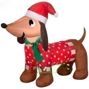 Gemmy Inflatables Inflatable Party Decorations 4'H Gemmy Airblown Inflatable Christmas Dachshund w/ Winter Outfit by Gemmy Inflatables 781880213345 117171 - 893198