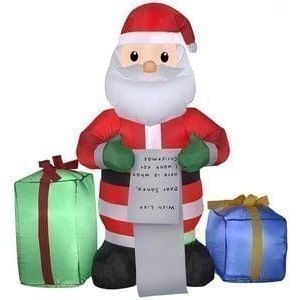 Gemmy Inflatables Inflatable Party Decorations 4' Santa Claus w/ Wish List and Presents by Gemmy Inflatables